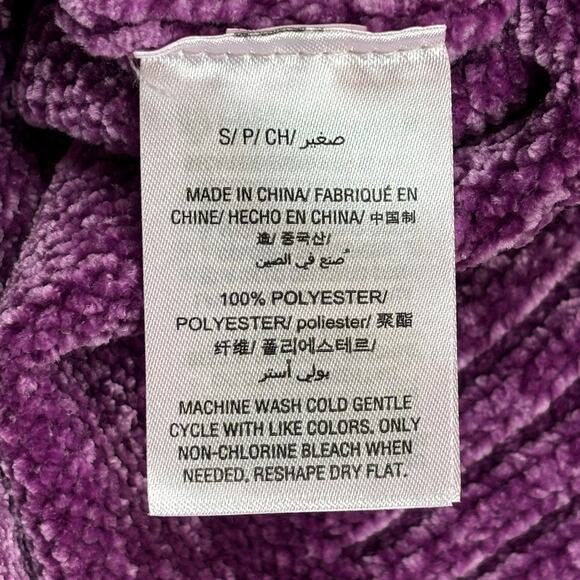 Style & Co Size Small Purple Soft Chenille Split Hem Crew Neck Pullover Sweater - Picture 9 of 10